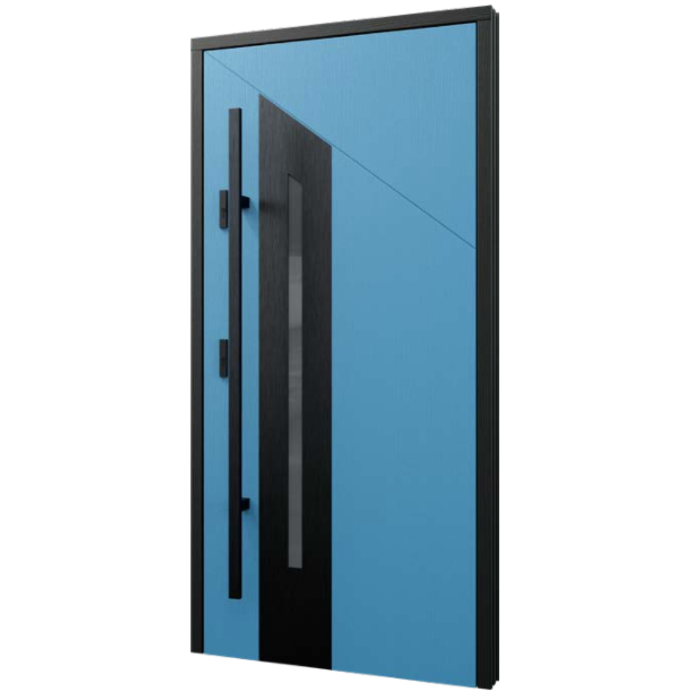 Drzwi ERKADO DREWNIANE INOX Model P228 / RAL 5012 (LIGHT BLUE)