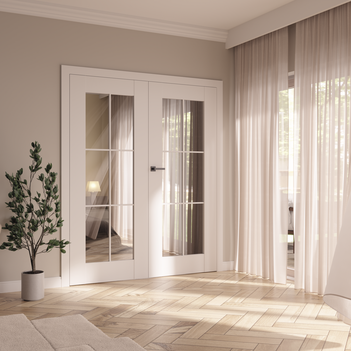 Skrzydło DRE ESTRA Model 12 / Biały Mat / Szyba Mat